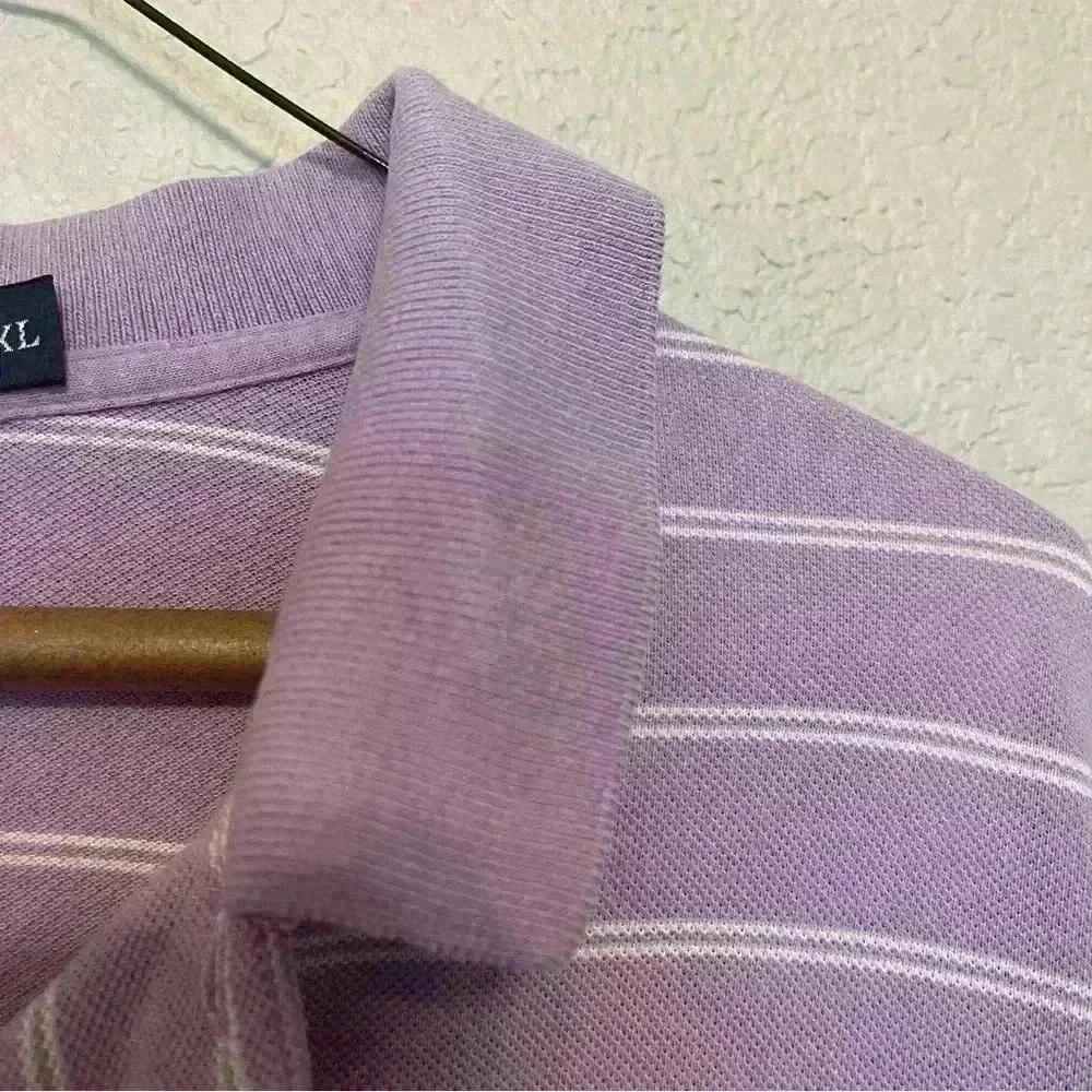 Ralph Lauren Polo Lavender and White Stripe Short Sleeve Men's Size XL